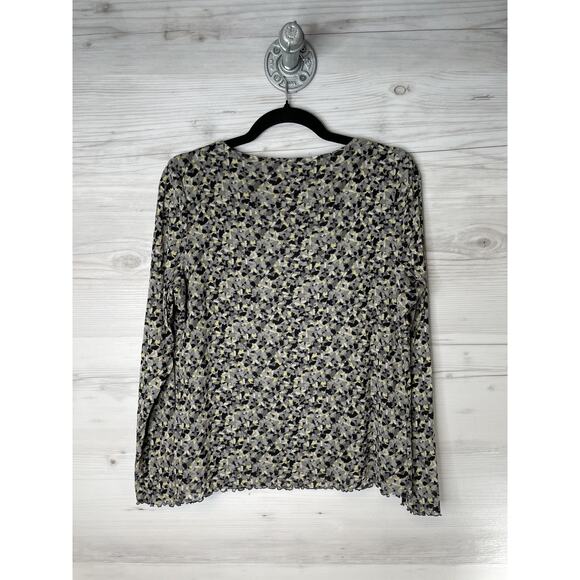 Axcess Liz‎ Claiborne Blouse Womens XL Gray Black Yellow Square Neck Lined Top - Picture 10 of 10